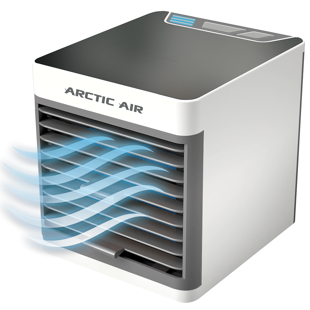 Arctic Air Ultra: Luchtkoeler-, bevochtiger en -reiniger. Compact formaat en fluisterstil.